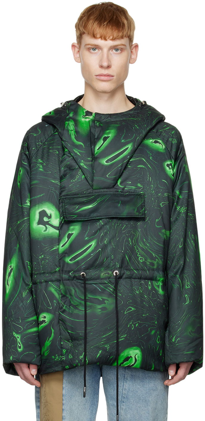 Parkas Feng Chen Wang Feng Chen Wang Graphic Down Jacket Grön | FUF14JK05