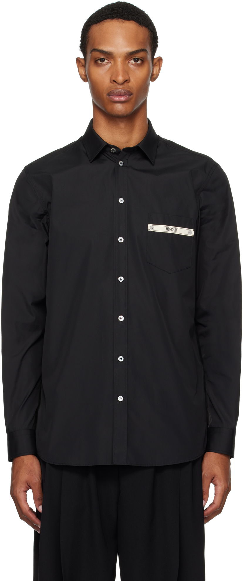 Skjorta Moschino Moschino Tape Pocket Shirt Svart | 252ZZ023652350555