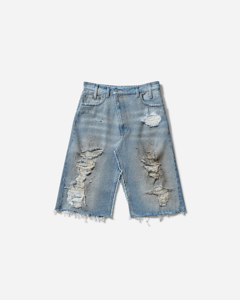 Kjol Maison Margiela Distressed Denim Long Skirt Blå | S62MI0034 964