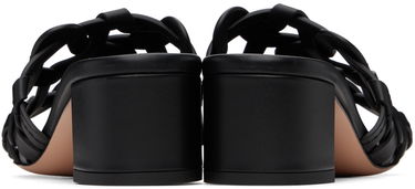 Sneakers och skor Gianvito Rossi Amalfi Woven Leather Heeled Sandals Svart | G10025-45RIC-CLN, 1