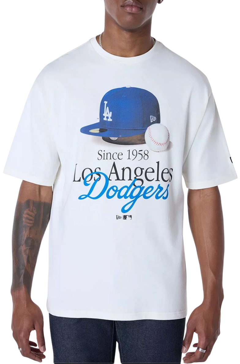 T-shirt New Era Los Angeles Dodgers Script Graphic T-Shirt Vit | 60596283-60596283