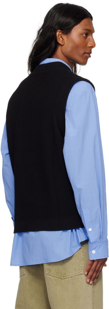 Sweater MAISON KITSUNÉ Maison Kitsuné Handwriting Ribbed Vest Svart | OM00810KT1126, 2