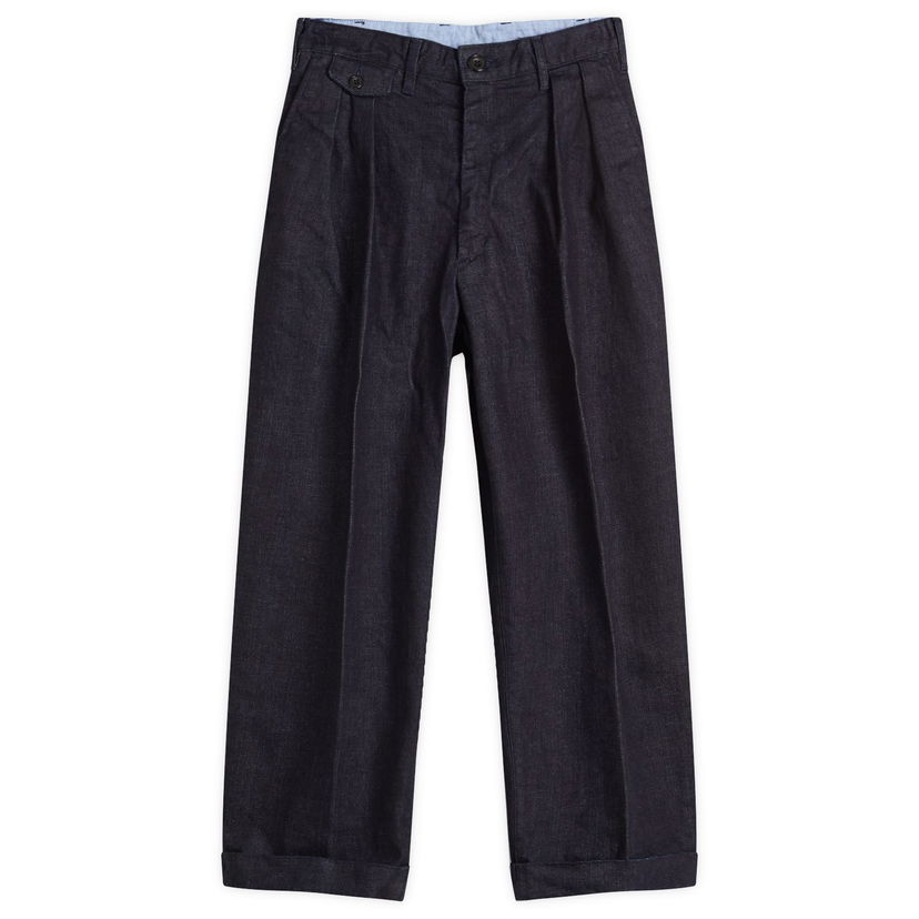 Byxor BEAMS Beams Plus 2 Pleat Denim Trousers, Size Large Blå | 3823-0104-578-78