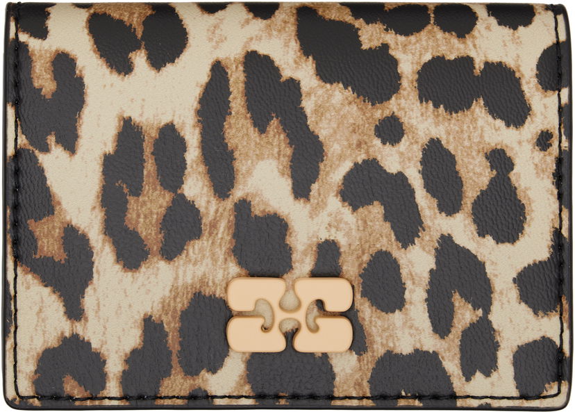 Plånbok GANNI GANNI Leopard Bou Flap Card Holder Beige | A6545