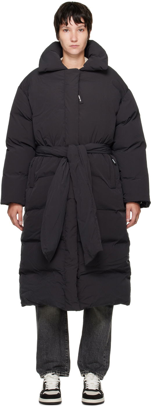 Pufferjacka AXEL ARIGATO Long Down Coat With Removable Hood Svart | A0531003