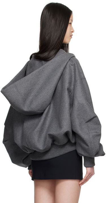 Sweatshirt The Attico Attico Hooded Bomber Jacket Grå | 248WCB41 W055, 2
