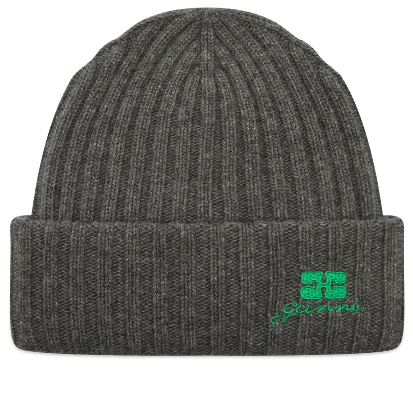 Mössa GANNI Core Future Wool Knit Beanie Grå | A6928-220
