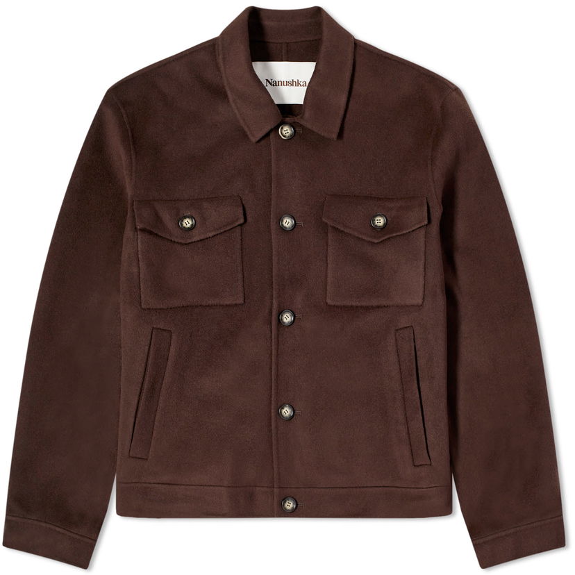 Jacka Nanushka Rhys Wool Overshirt Brun | NM23PFOW00878