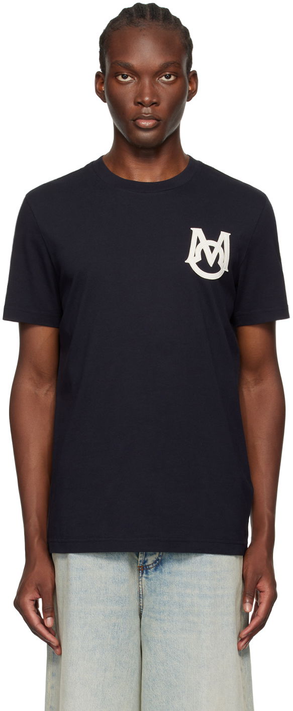 T-shirt Moncler Navy Monogram T-Shirt Mörkblå | J20918C000218390T, 0