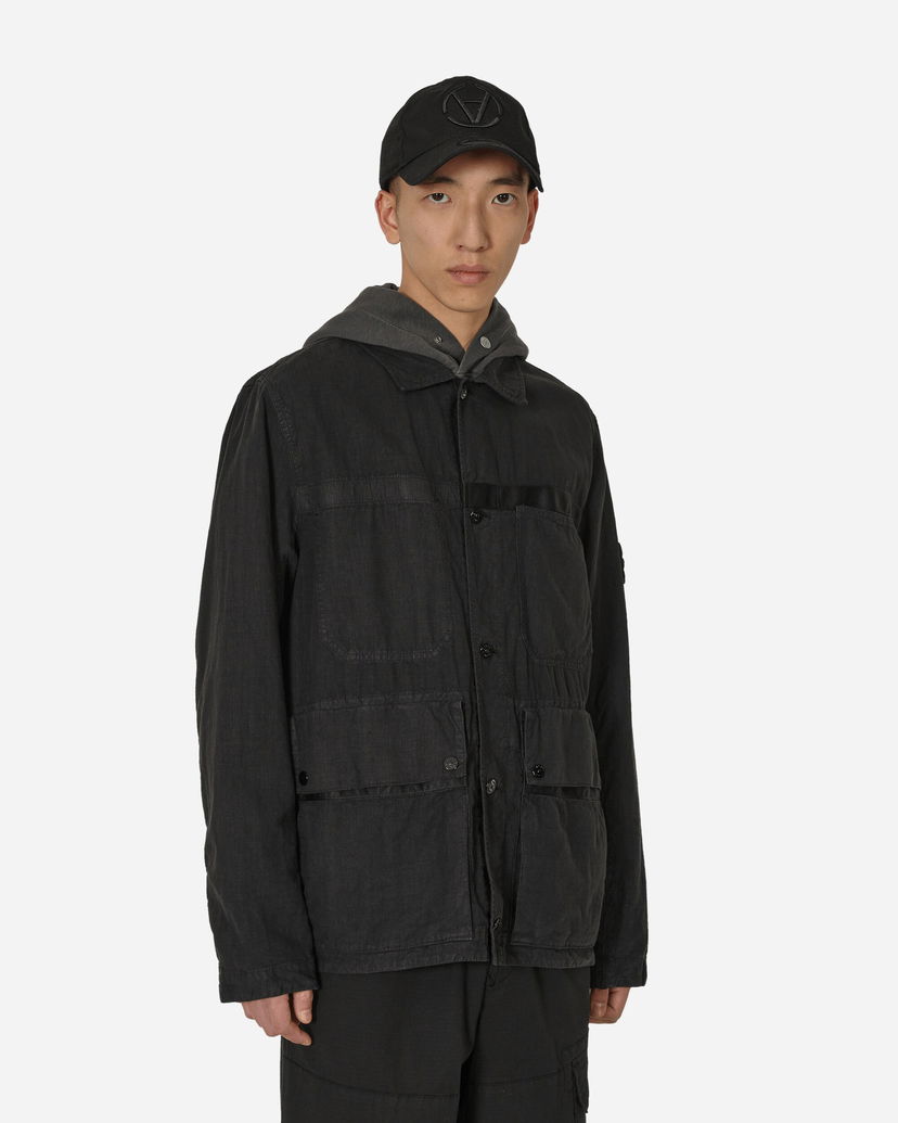 Jacka Stone Island Lino Nylon Tela-TC Field Jacket Svart | 801542330 V0029