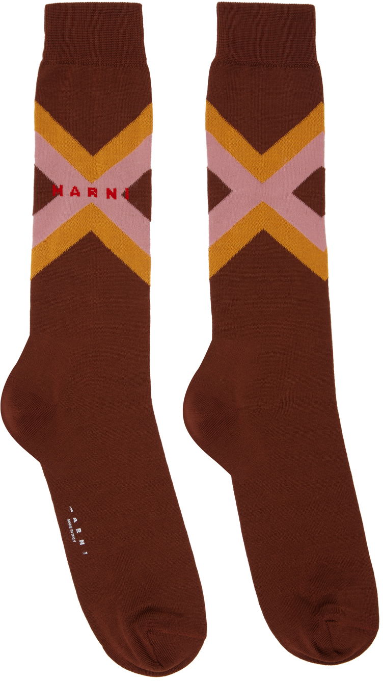 Strumpor Marni Brown Micro Argyle Socks Brun | SKZC0140Q0 UFC172