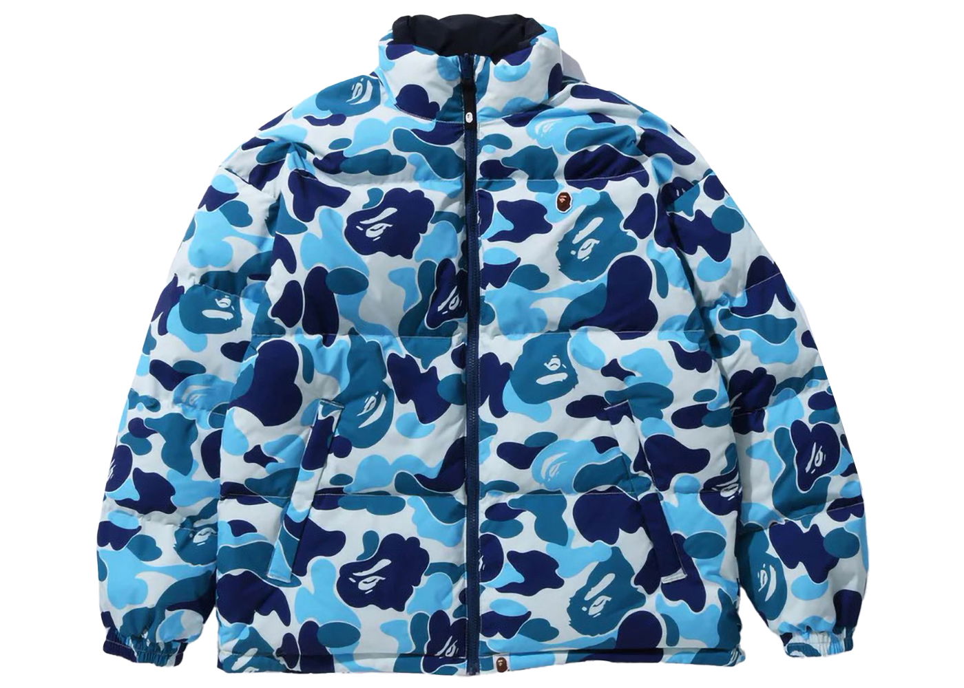 Jacka BAPE BAPE ABC Camo Reversible Down Jacket Blue Blå | 1J80-144-007, 0