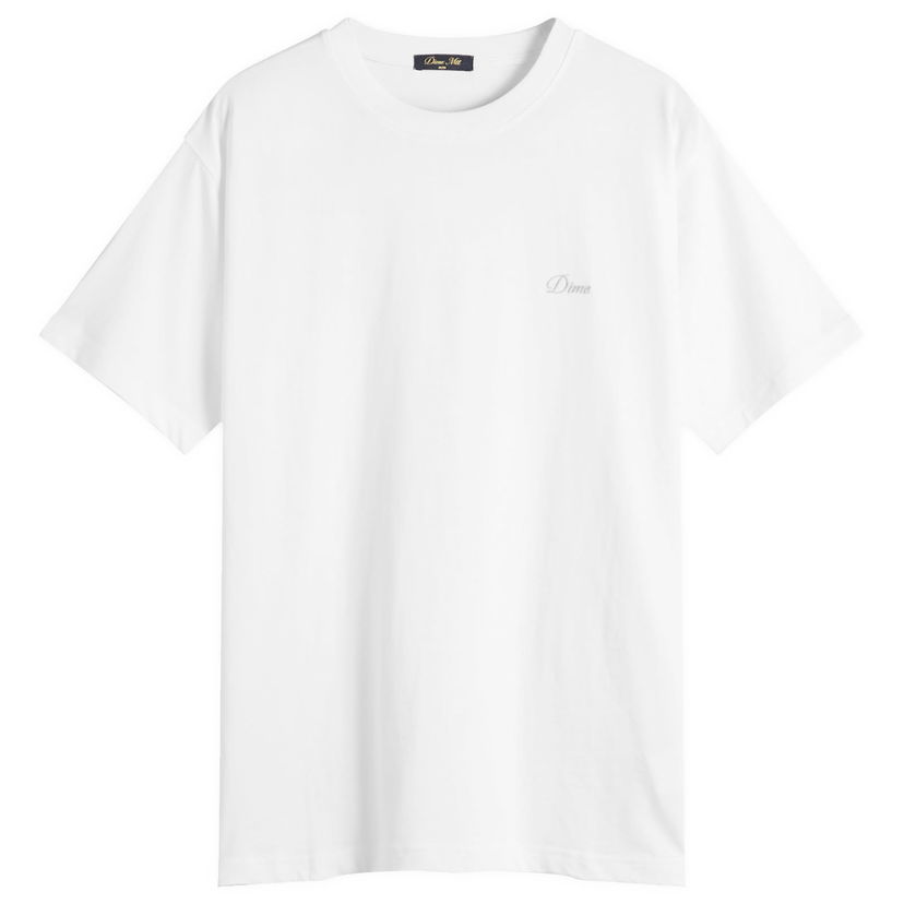 T-shirt Dime Dime Cursive Small Logo T-Shirt, Size Large Vit | DIMEFA2544WHT
