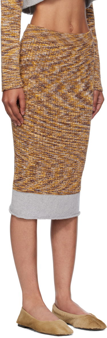 Kjol Baserange Baserange Midi Knit Skirt Gul | SSWA-TC-AU25, 1