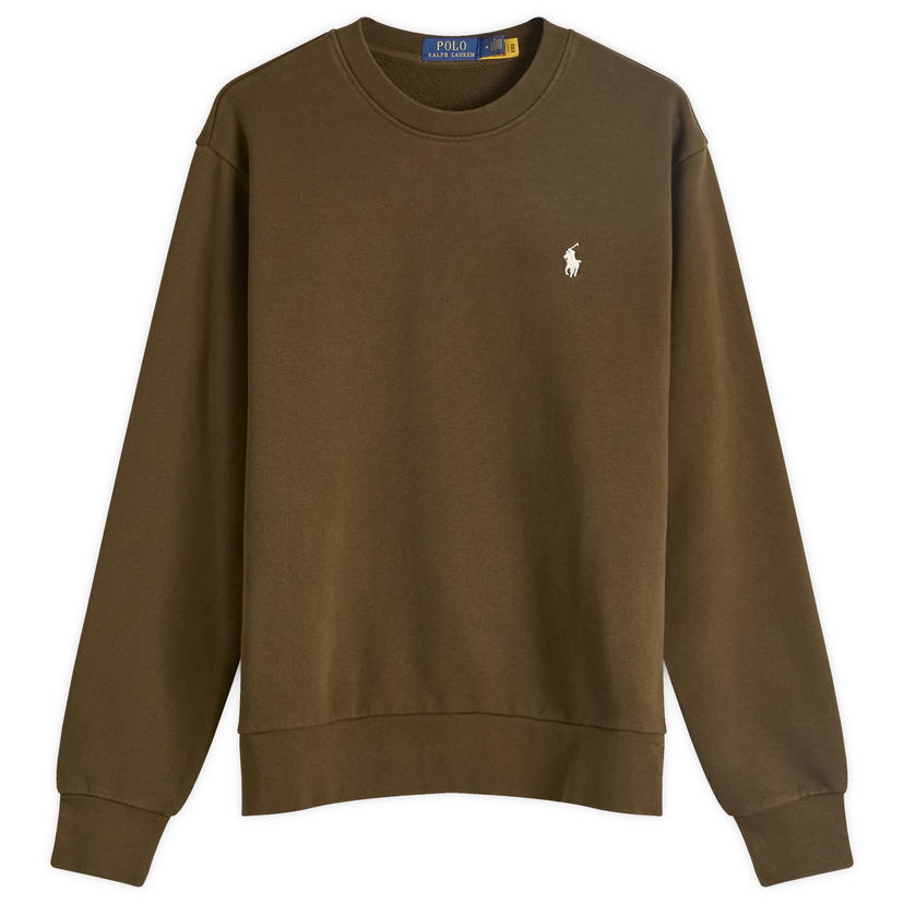 T-shirt Polo by Ralph Lauren Polo Ralph Lauren Men's Loopback Crew Neck Sweatshirt in Dark Loden, Size Small | END. Clothing Brun | 710916689019