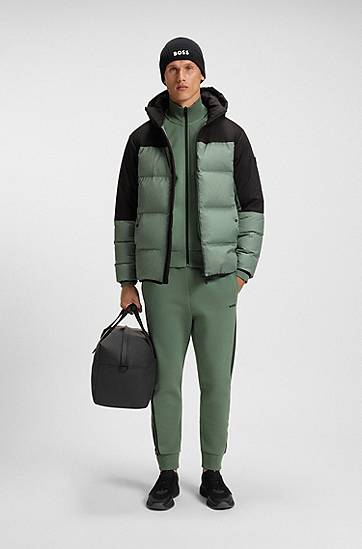 Träningsoverall BOSS Regular-fit tracksuit set in stretch cotton with striped trims Grön | 50543886, 1