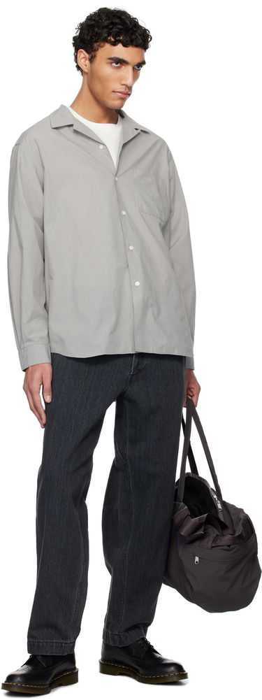 Skjorta NANAMICA nanamica Open Collar End-on-End Shirt Grå | S25SG063U, 3