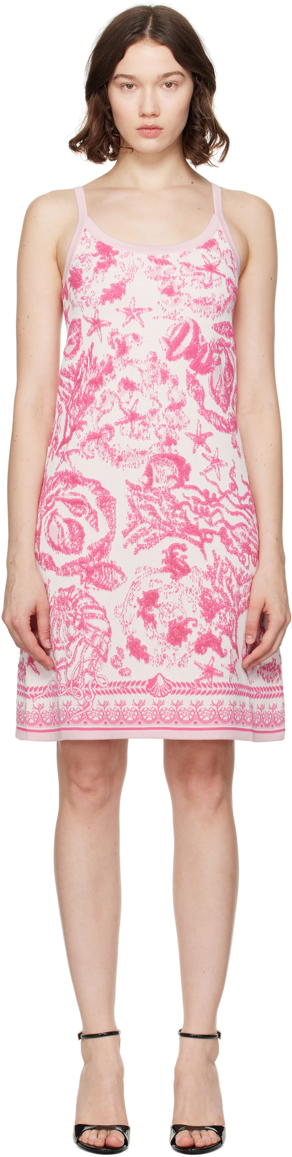 Klä Versace Versace Underwater Barocco A-Line Knit Minidress Rosa | 1020361_1A14732, 0