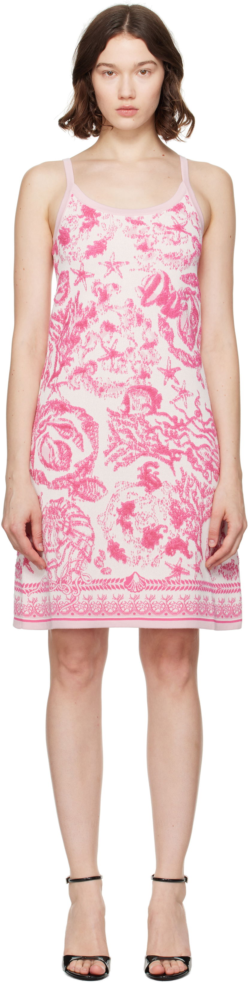 Klä Versace Versace Underwater Barocco A-Line Knit Minidress Rosa | 1020361_1A14732