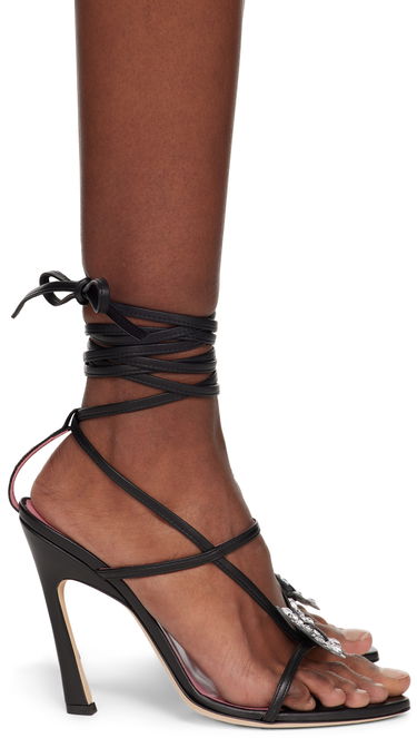 Tillbehör Blumarine Blumarine Butterfly '105 Crystal-Embellished Heeled Sandals Svart | 6A4531PX50722222, 0