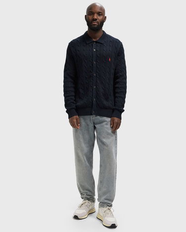 Sweater Polo by Ralph Lauren Collared Cable-Knit Button-Front Cardigan Mörkblå | 710979114002, 1