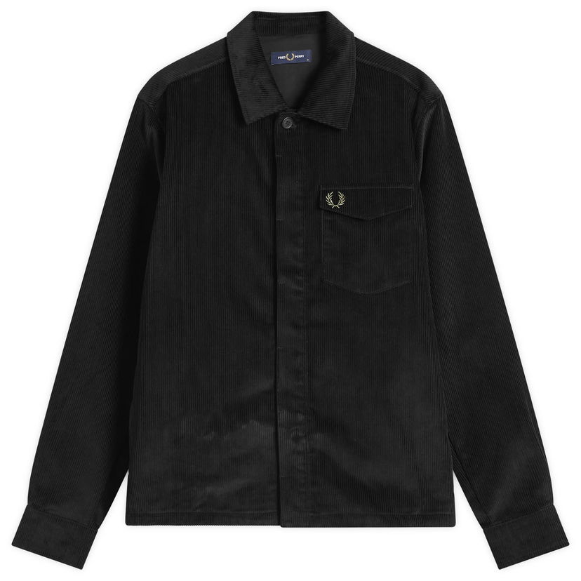 Skjorta Fred Perry Corduroy Overshirt, Size Large Svart | M1717-102