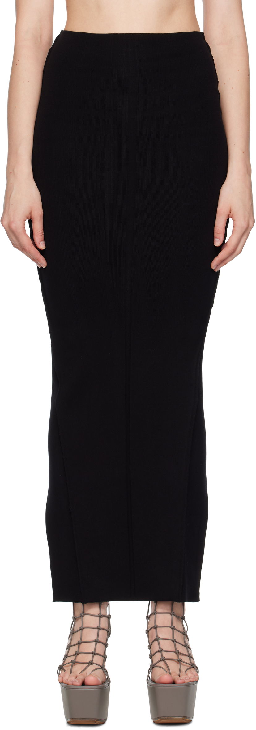 Kjol Rick Owens Rick Owens Concordians Pillar Maxi Skirt Svart | RP02E4695 KST