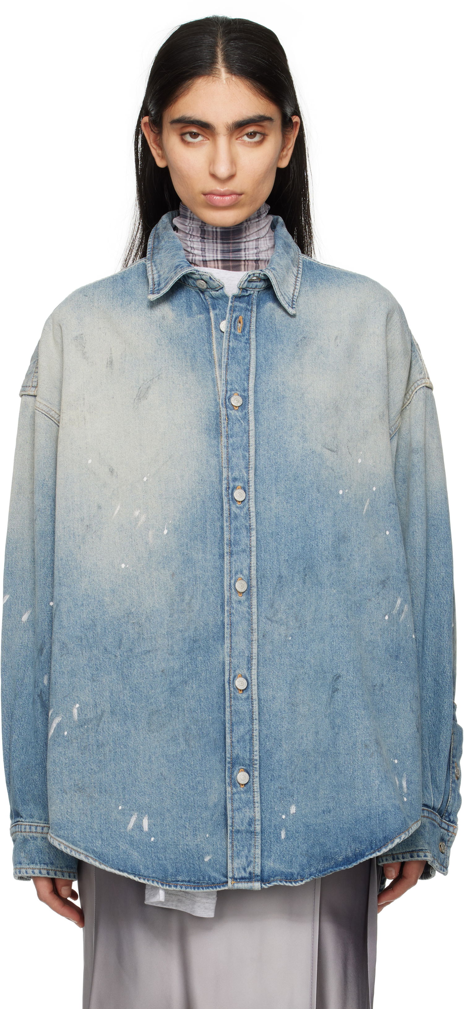 Skjorta Acne Studios Acne Studios Button-Up Denim Shirt Blå | CB0103-, 0