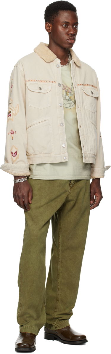 Jacka ISABEL MARANT Isabel Marant Jenson Embroidered Sherpa Denim Jacket Beige | 25PVE0184HA-C1H02H, 3