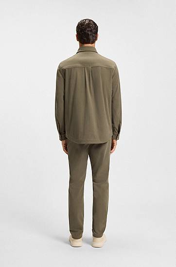 Jacka BOSS Relaxed-fit jacket in performance corduroy Grön | 50549389, 1