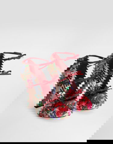 Tillbehör Dolce & Gabbana Dolce & Gabbana Floral Print Satin Slingback Pumps Flerfärgad | CD1944A9Q72H25PR, 1