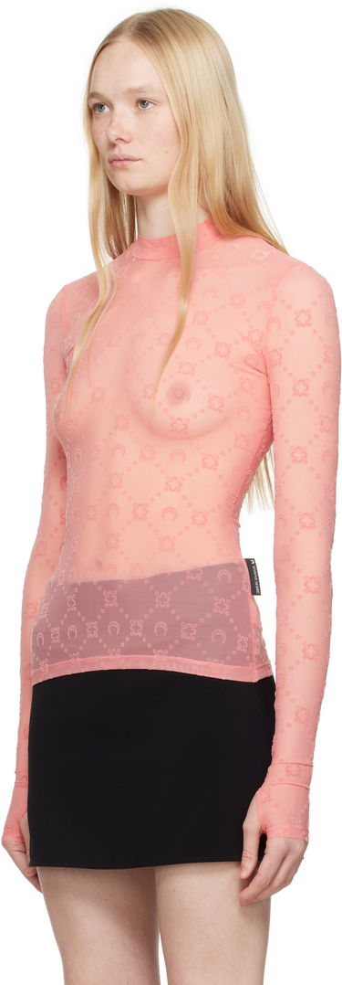 T-shirt Marine Serre Monogram Mesh Highneck Top Grå | WTO388A CJER0005, 3