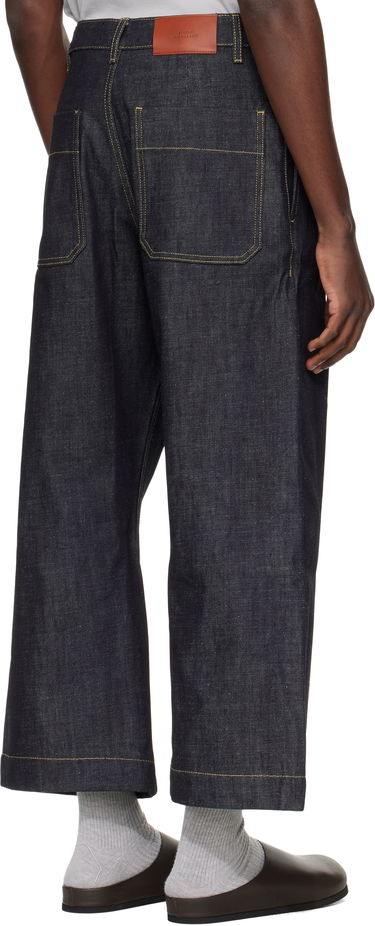 Jeans Studio Nicholson Pyad Wide-Leg Contrast-Stitch Denim Jeans Blå | PYAD SNM - 1246, 2