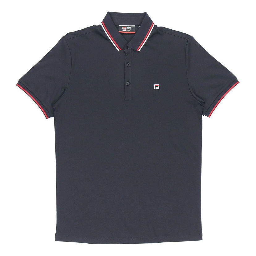 Polotröja FILA Knitted Short Sleeve Sports Polo Svart | F11M021121G-NV
