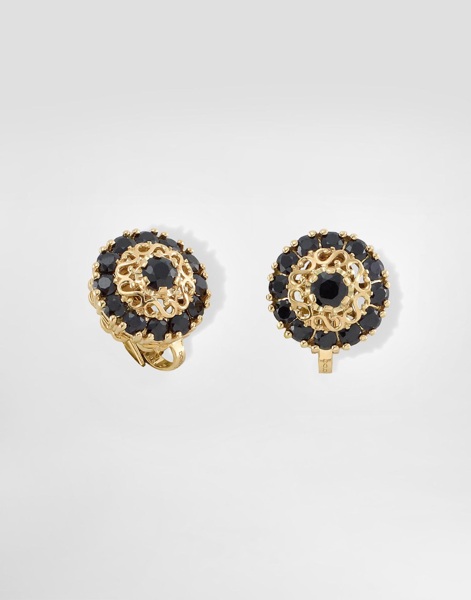 Örhängen Dolce & Gabbana Dolce & Gabbana Sicily 18K Gold Earrings with Black Sapphires Svart | WEKS4GWSAB4ZOO00, 0