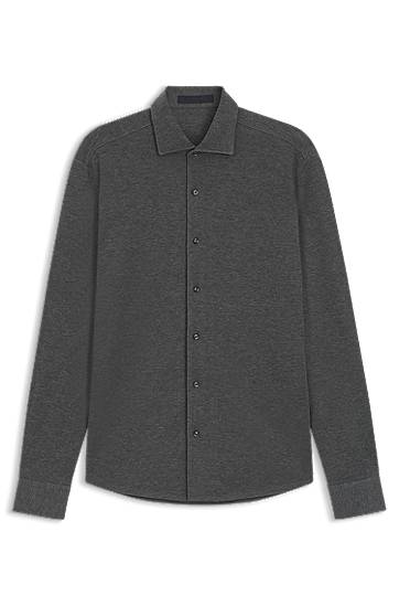 Skjorta BOSS BECKHAM x BOSS slim-fit shirt in cotton jersey Grå | 50554861