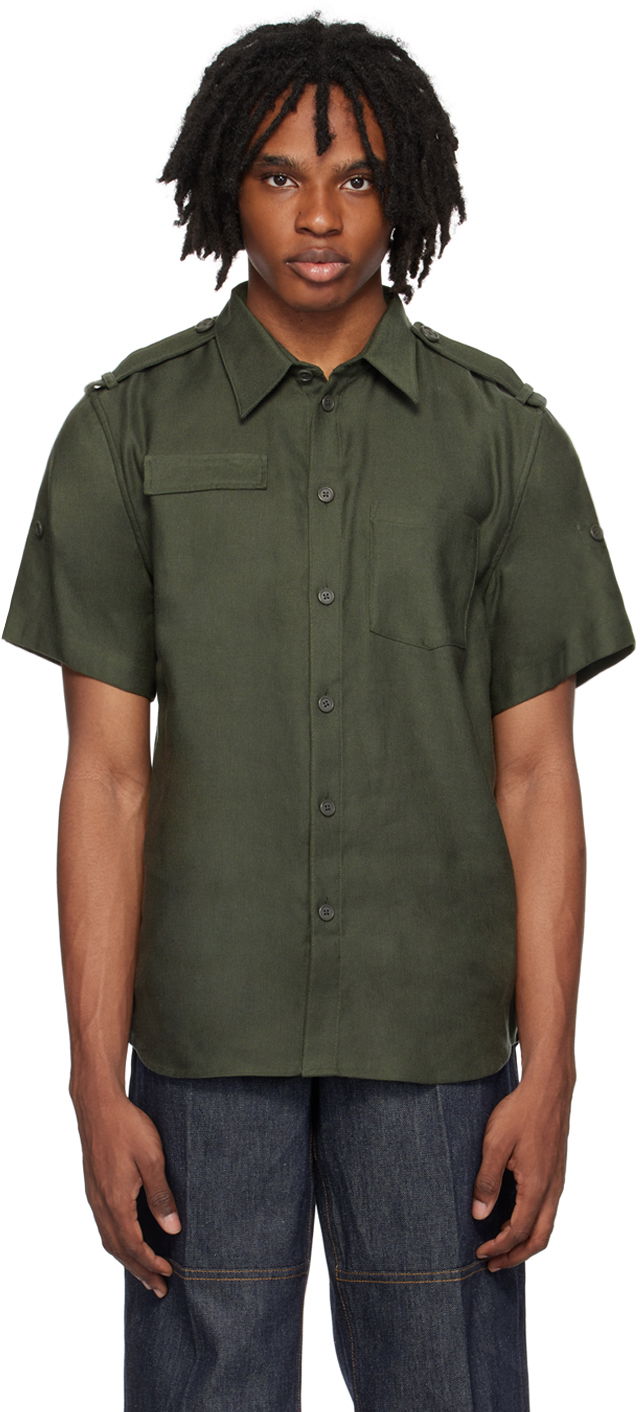 Skjorta Helmut Lang Helmut Lang Epaulet Shirt Grön | O04HM505