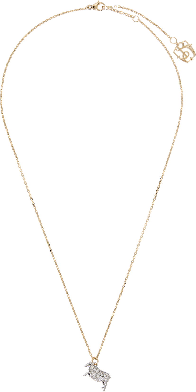 Halsband Burberry Burberry Gold-Tone Crystal Sheep Pendant Necklace Metallisk | 8112029