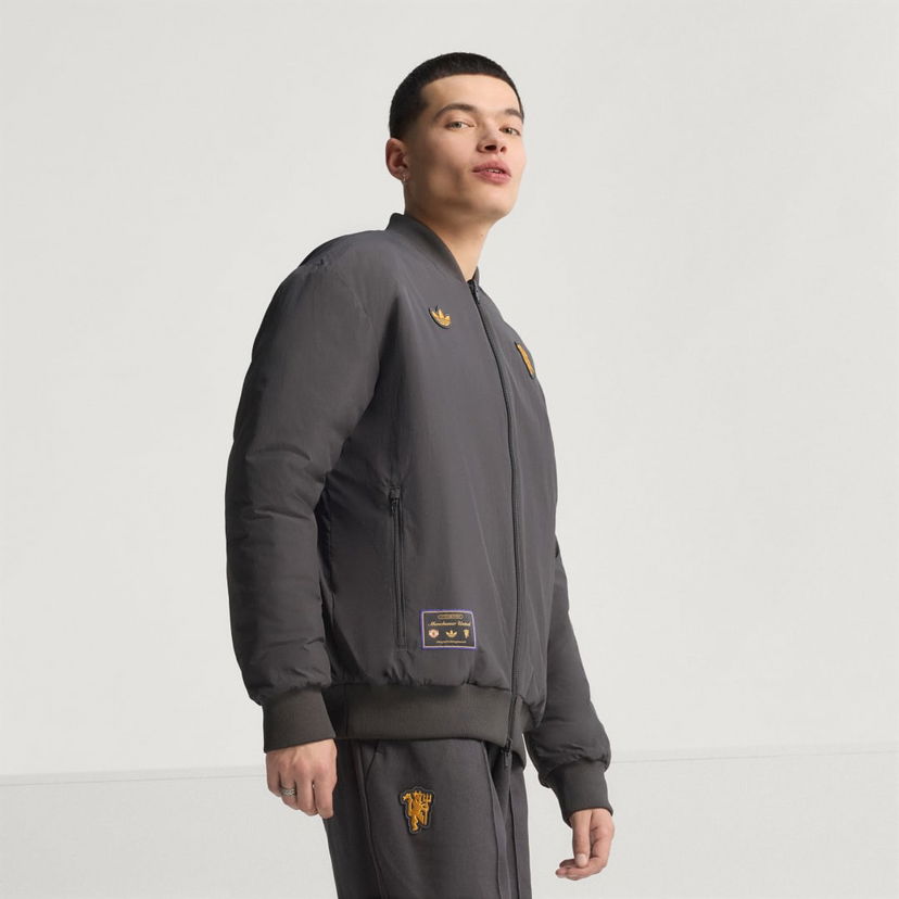 Bomberjacka adidas Performance Manchester United Terrace Icons Bomber Jacket Grå | JN2831