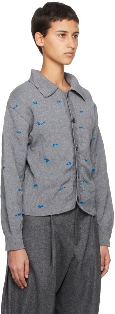 Sweater ADER ERROR Embroidered Button-Up Cardigan Grå | BMADFWKT0703GR, 1