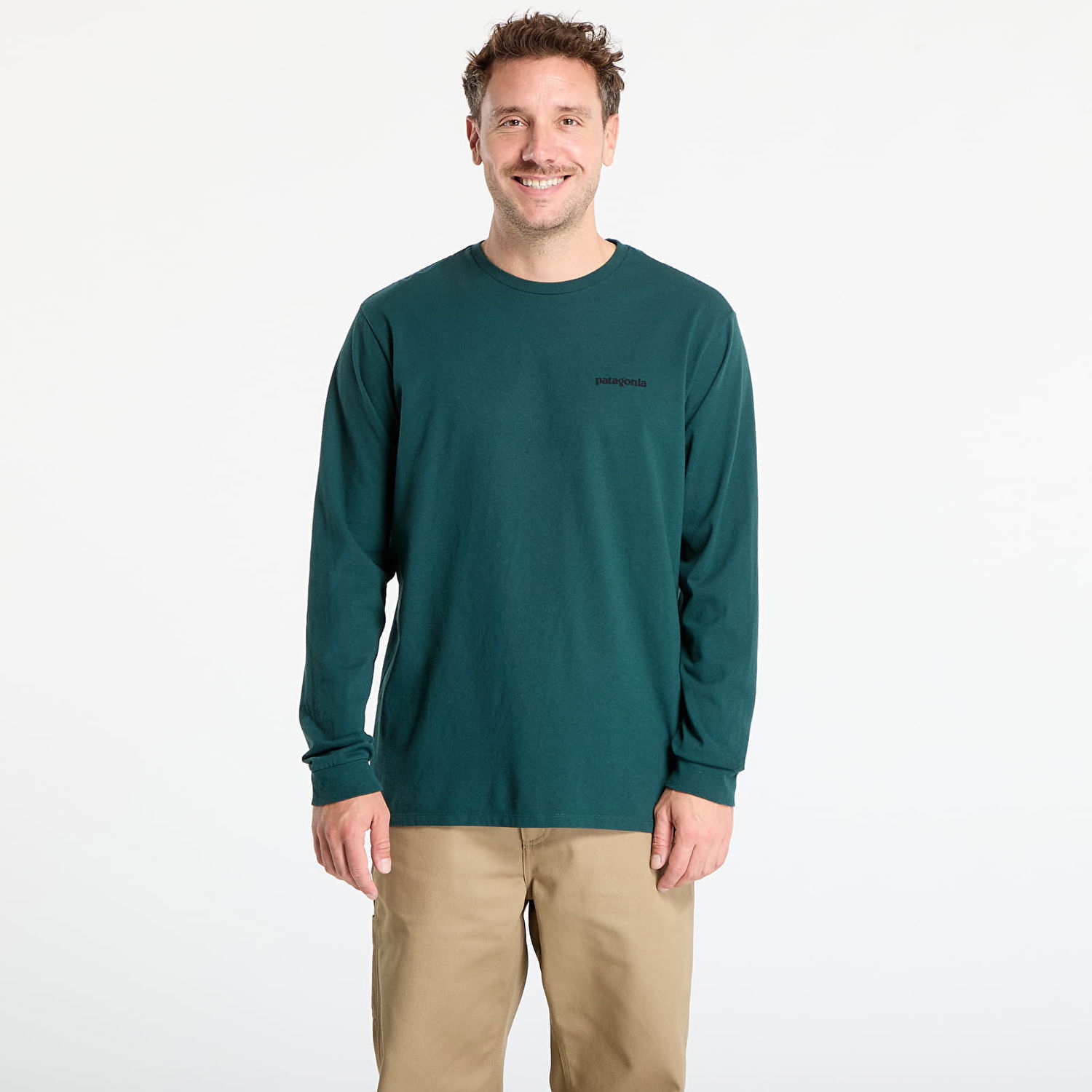 T-shirt Patagonia Long Sleeve P-6 Logo Responsibili-Tee Grön | 38518 CASG, 0