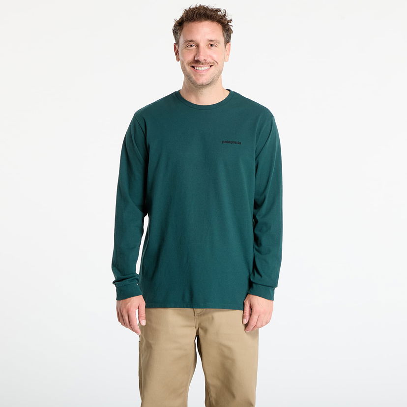 T-shirt Patagonia Long Sleeve P-6 Logo Responsibili-Tee Grön | 38518 CASG