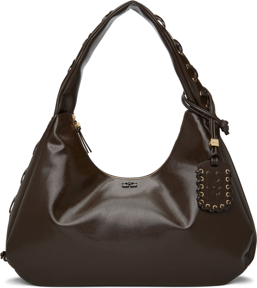Handväska GANNI GANNI XXL Shoulder Bag Brun | A6846