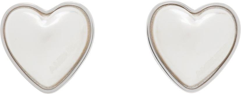 Örhängen Ambush AMBUSH Faux Pearl Heart Stud Earrings Vit | 12115240