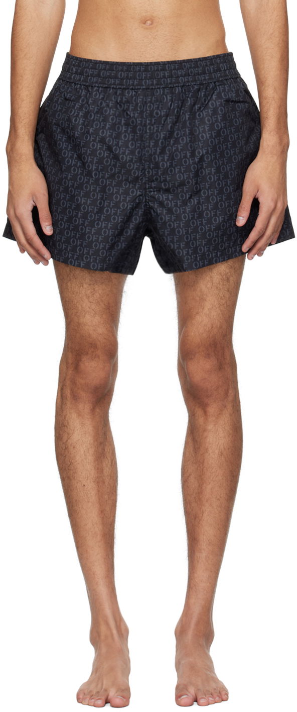 Badkläder Off-White Swim Shorts Svart | OMFD011C99FAB0021000