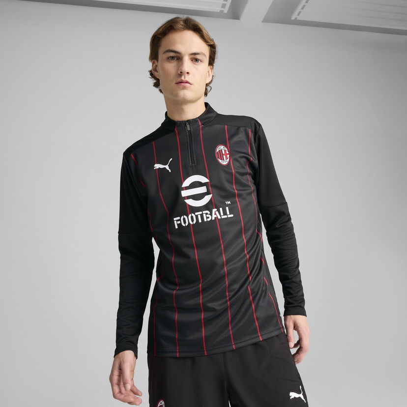 Sweater Puma AC Milan Men's Quarter-Zip Pre-Match Jersey Svart | 779345_07