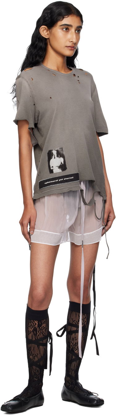 T-shirt Ann Demeulemeester Ann Demeulemeester Fanie Standard Fit T-Shirt Grå | B0013050-FA638-071, 3