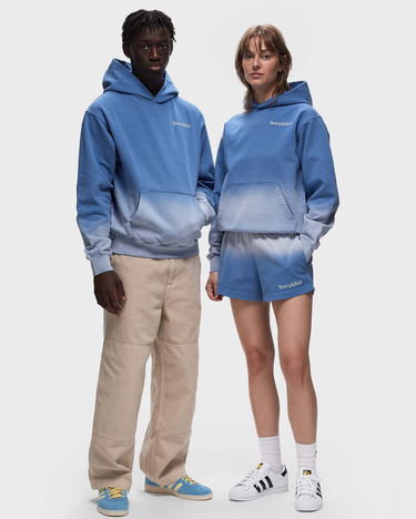Sweatshirt Sporty & Rich Serif Logo Embroidered Dip Dye Hoodie in L Blå | WS066S413SD, 1