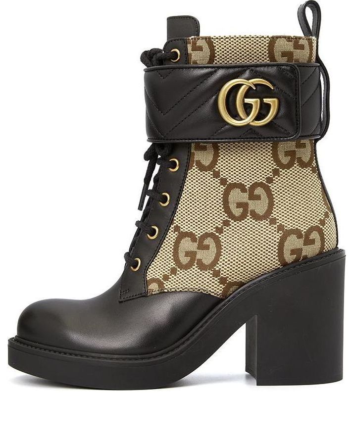 Sneakers och skor Gucci Double G Monogram Canvas Lace-up Ankle Boot Svart | 719849-AABD0-1183, 0