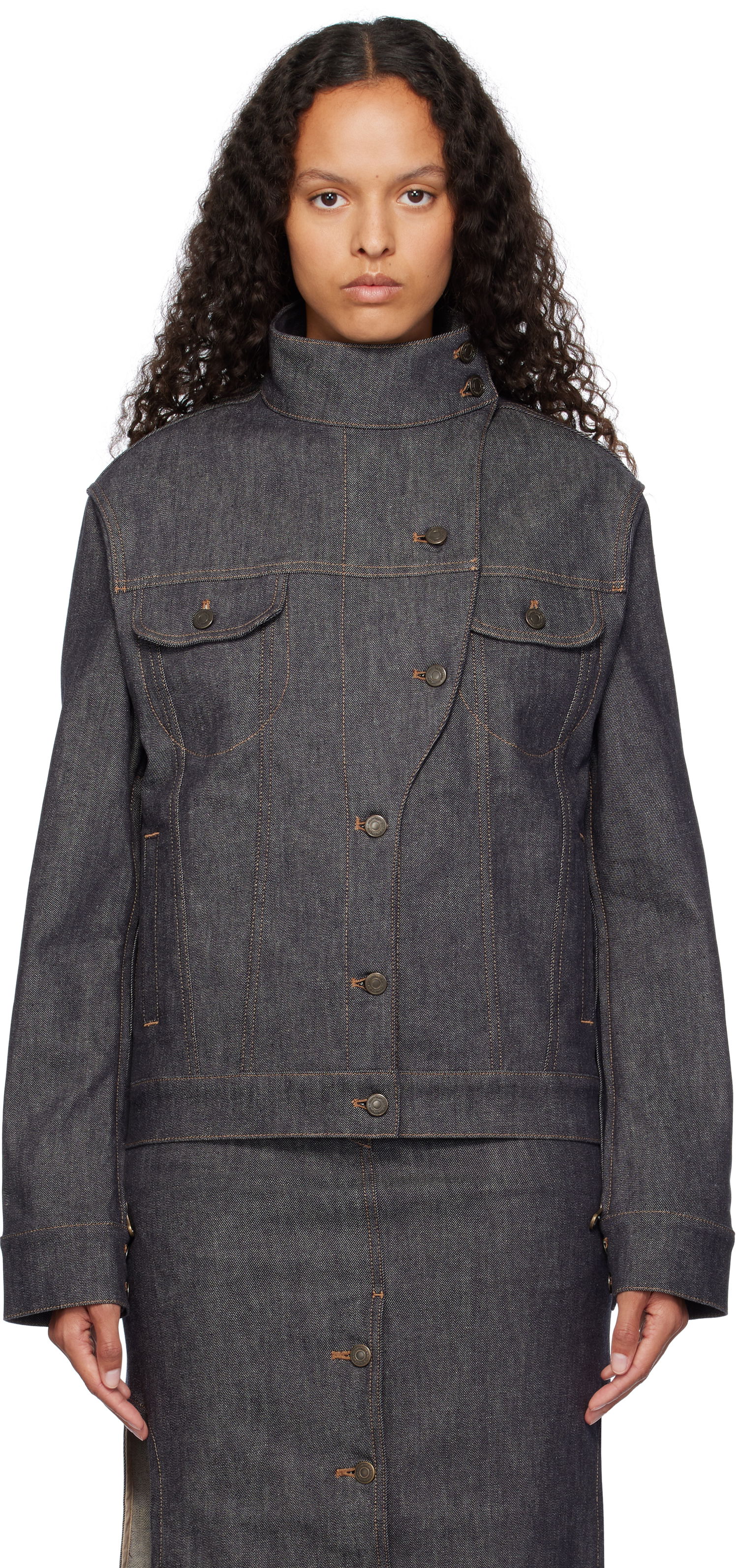 Jacka Courrèges Motorcycle Denim Jacket Blå | 424DBL217DE0035, 0